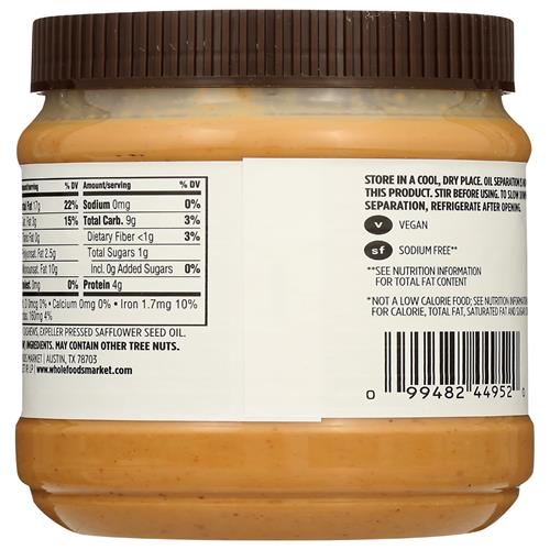 Whole Foods Market, Beurre de noix de cajou crémeux, 453 g