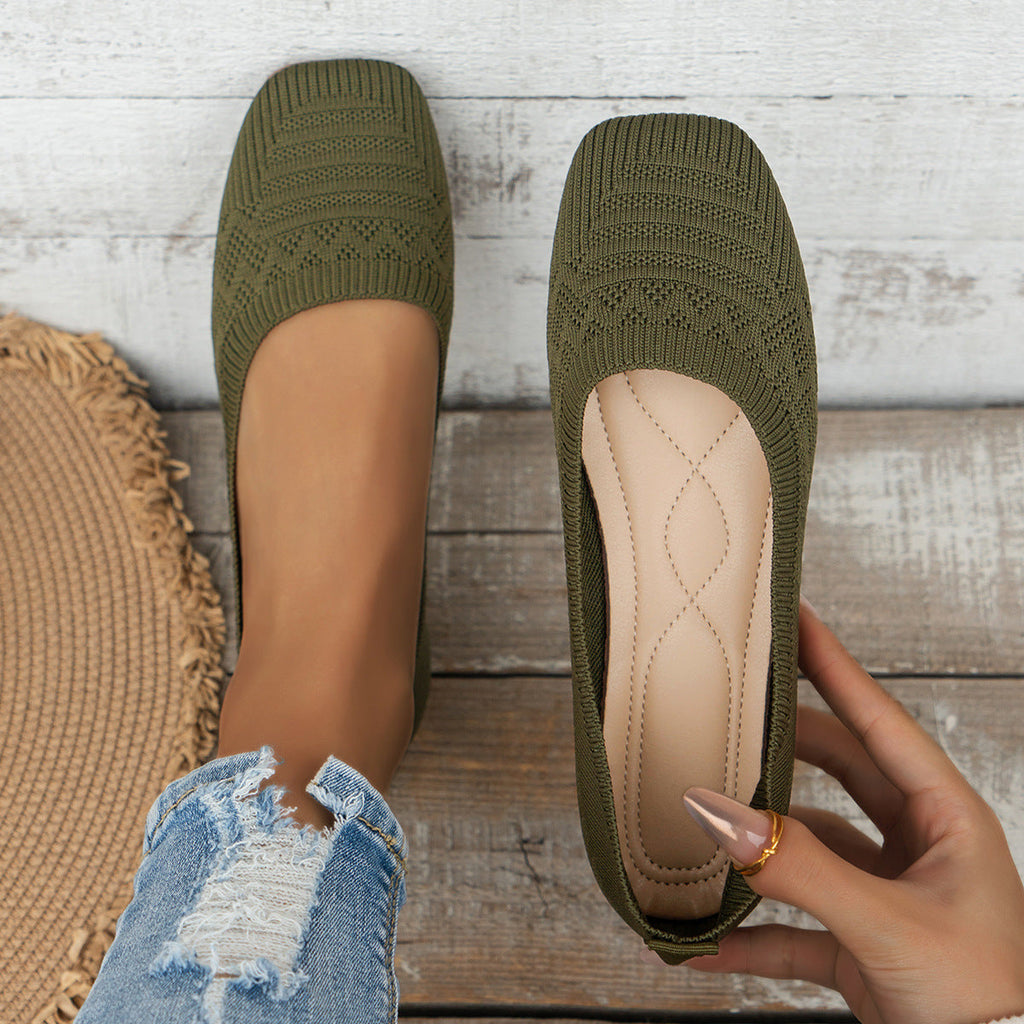 Chaussures Femme en Tricot à Enfiler | Baskets Respirantes Grande Taille