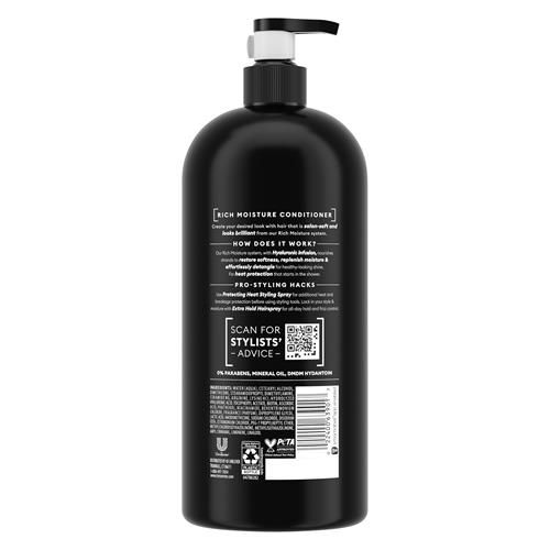 Revitalisant hydratant Rich Moisture Tresemmé avec pompe pour cheveux secs formulé avec la technologie Pro Style 39 fl oz