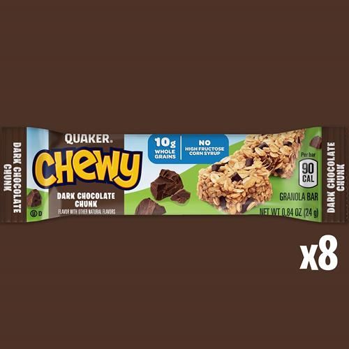 Barres granola Quaker Chewy Pépites de chocolat, 24 g, 8 unités