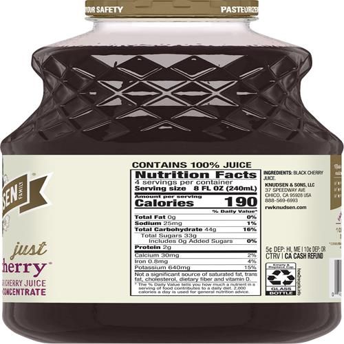 Jus de cerise noire R.W. Knudsen, 946 ml (l'emballage peut varier)