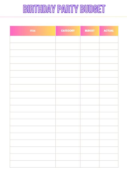 Birthday Party Planner | 30-Page Canva Template