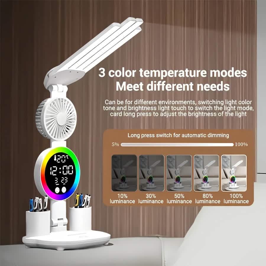 Lampe de bureau LED Smart Touch – Alimentation USB, double tête, intensité variable, couleurs changeantes