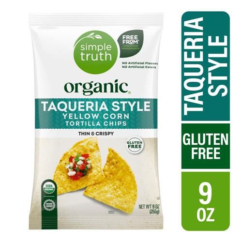 Croustilles de maïs jaune style Taqueria biologiques Simple Truth 9 oz