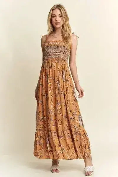 Robe courte à col carré avec liens aux épaules – Froncée & Fleurie | Femstylo
