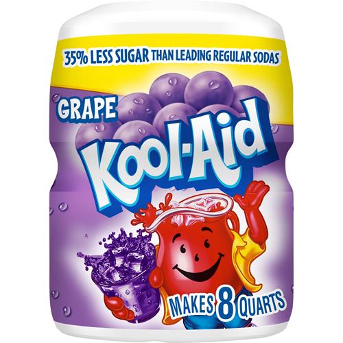 Mélange pour boisson rafraîchissante en poudre Kool-Aid au sucre, saveur raisin, en boîte de 538 g