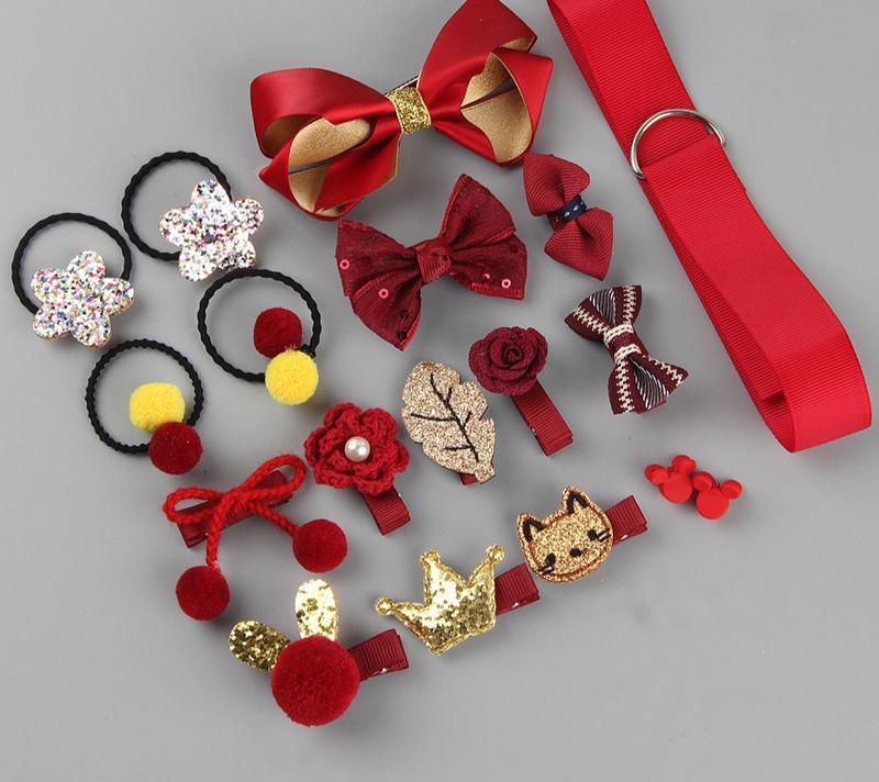 Ensemble de bandeaux de luxe modernes pour bébé fille, 18 pièces, turban pour enfants, jolis nœuds, coiffures pour enfants, élastiques à cheveux, pinces à cheveux, ensembles d'épingles à cheveux