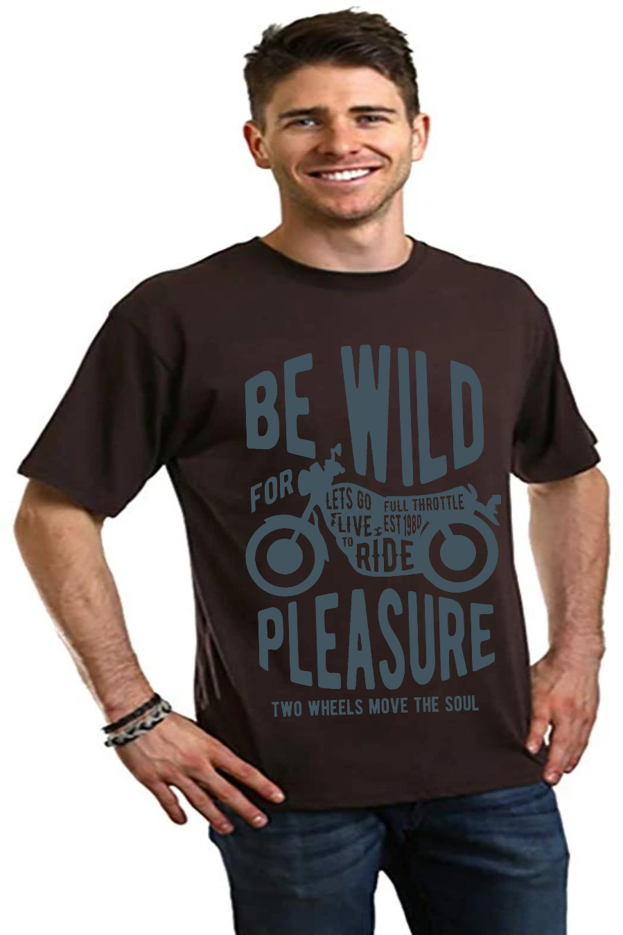 T-shirt graphique à manches courtes Be Wild en viscose de bambou et coton biologique pour homme