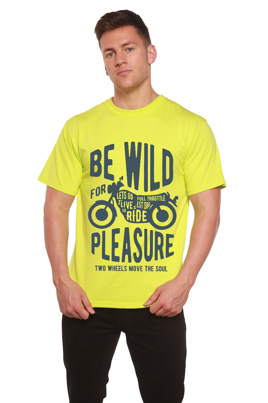 T-shirt graphique à manches courtes Be Wild en viscose de bambou et coton biologique pour homme