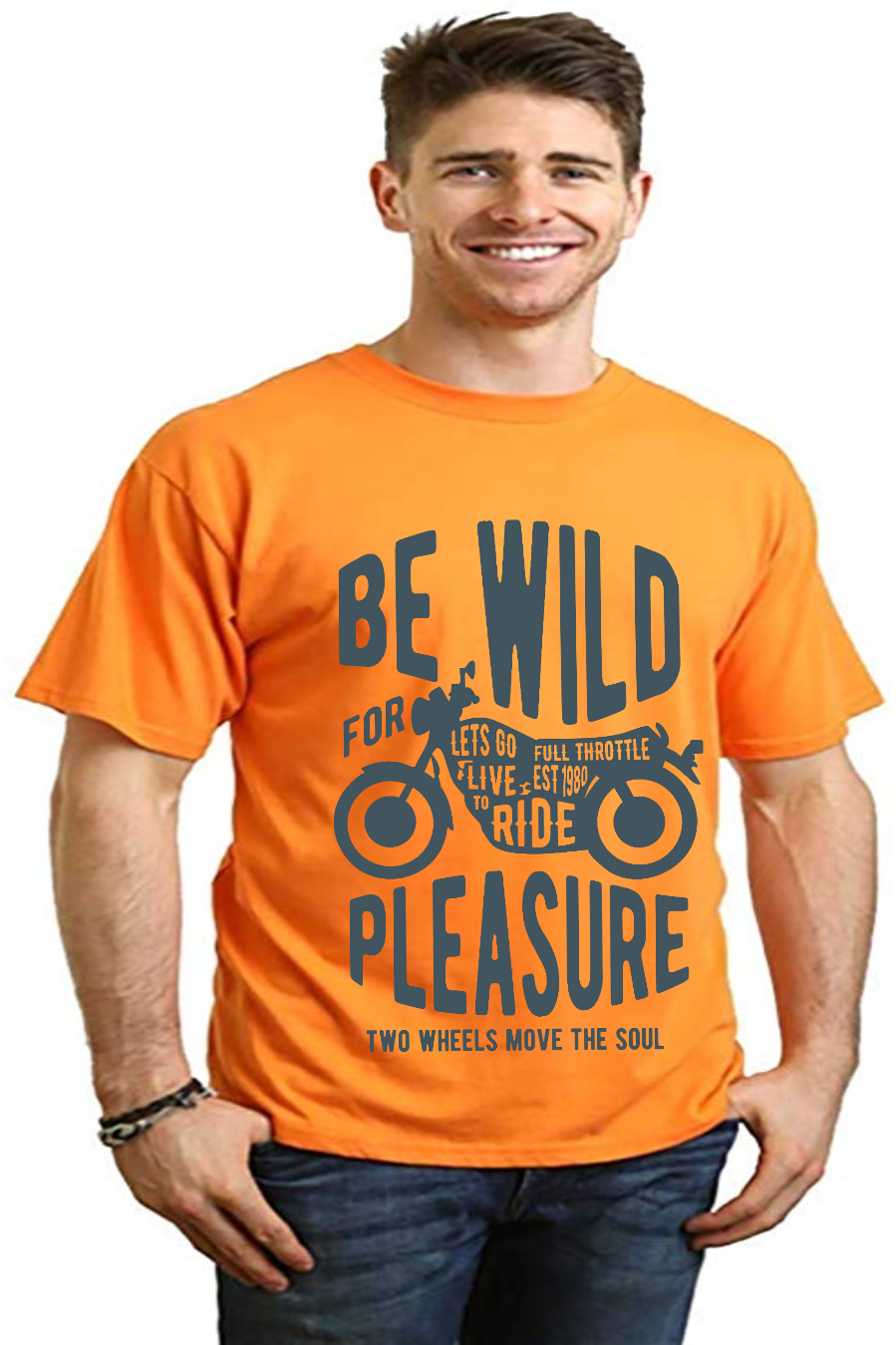 T-shirt graphique à manches courtes Be Wild en viscose de bambou et coton biologique pour homme