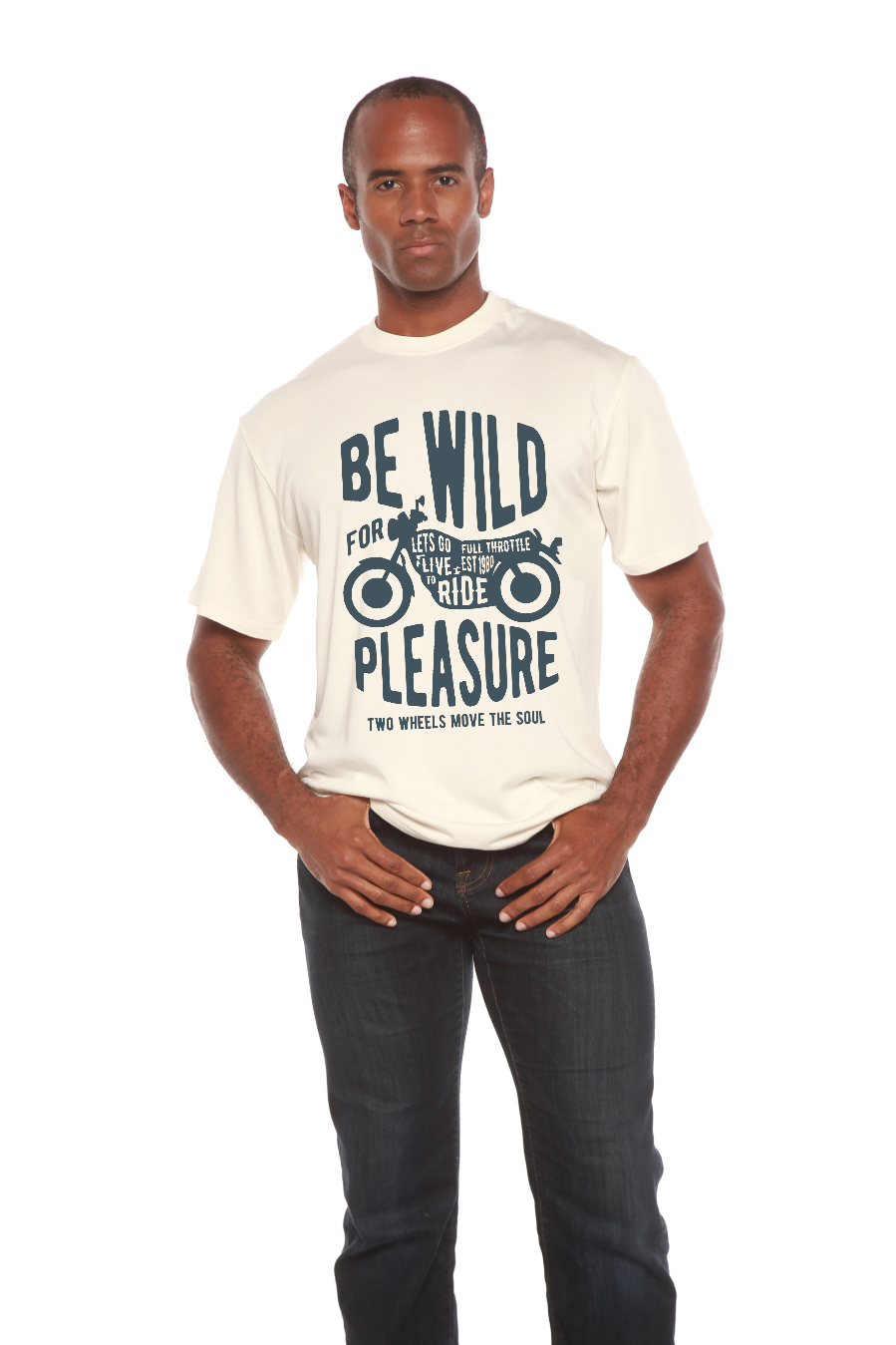 T-shirt graphique à manches courtes Be Wild en viscose de bambou et coton biologique pour homme