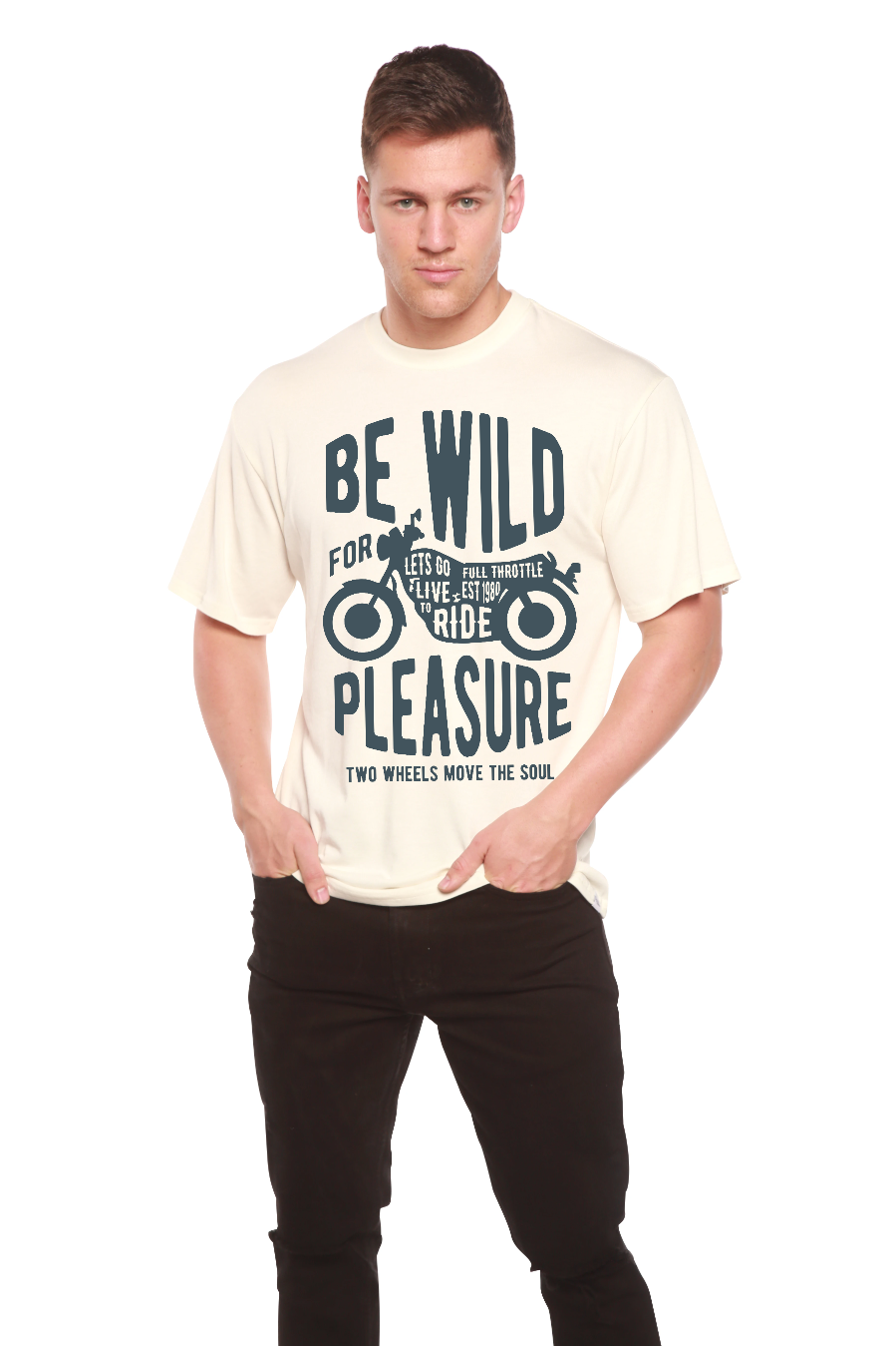T-shirt graphique à manches courtes Be Wild en viscose de bambou et coton biologique pour homme