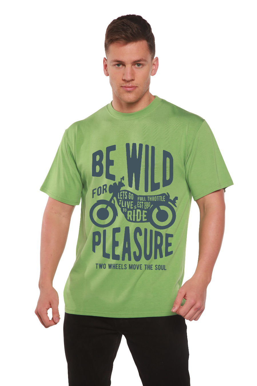 T-shirt graphique à manches courtes Be Wild en viscose de bambou et coton biologique pour homme