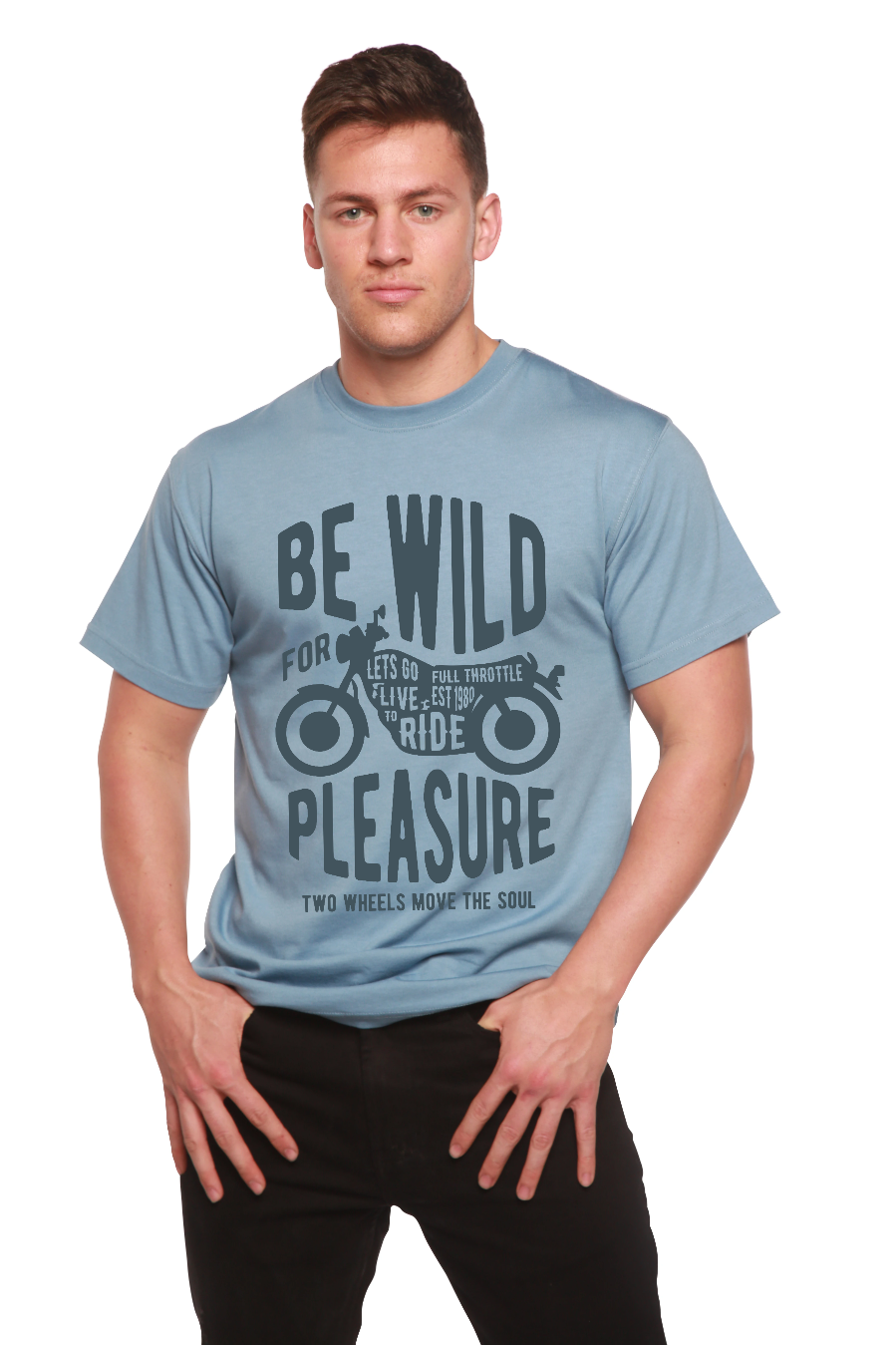 T-shirt graphique à manches courtes Be Wild en viscose de bambou et coton biologique pour homme
