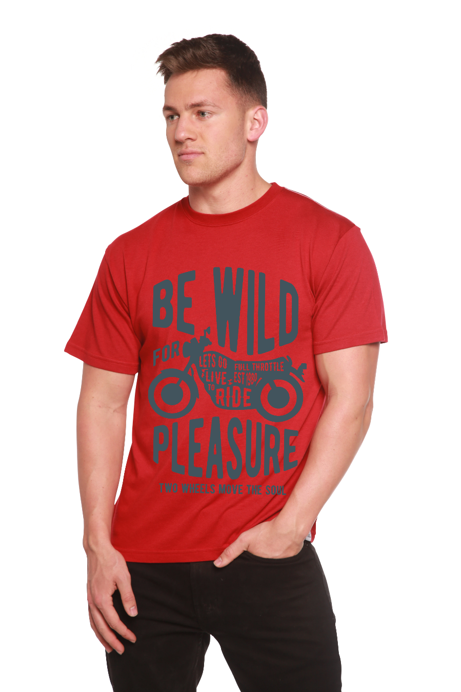 T-shirt graphique à manches courtes Be Wild en viscose de bambou et coton biologique pour homme