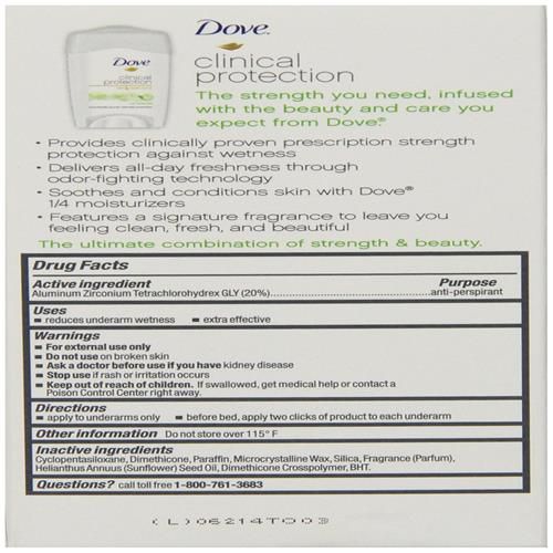 Dove Clinical Protection Antitranspirant, Cool Essentials, 48g (Lot de 1)