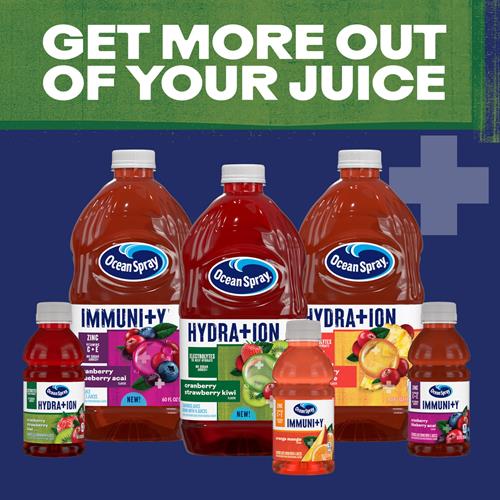 Boisson à l'eau de canneberge, fraise et kiwi Ocean Spray Hydration, boisson de soutien à l'hydratation avec électrolytes, bouteille de 1,77 L