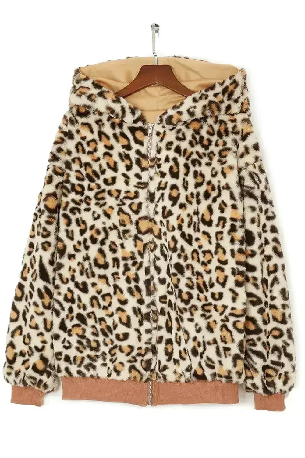 Veste léopard douillette en peluche