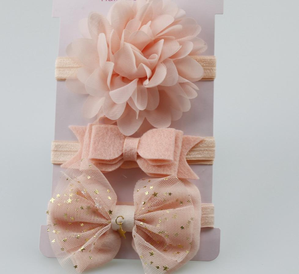Bandeau Élastique Bébé Fait Main Rétro Vintage Nœud Papillon Fleur Accessoire Cheveux Nourrisson Tout-Petit Pour Bébé
