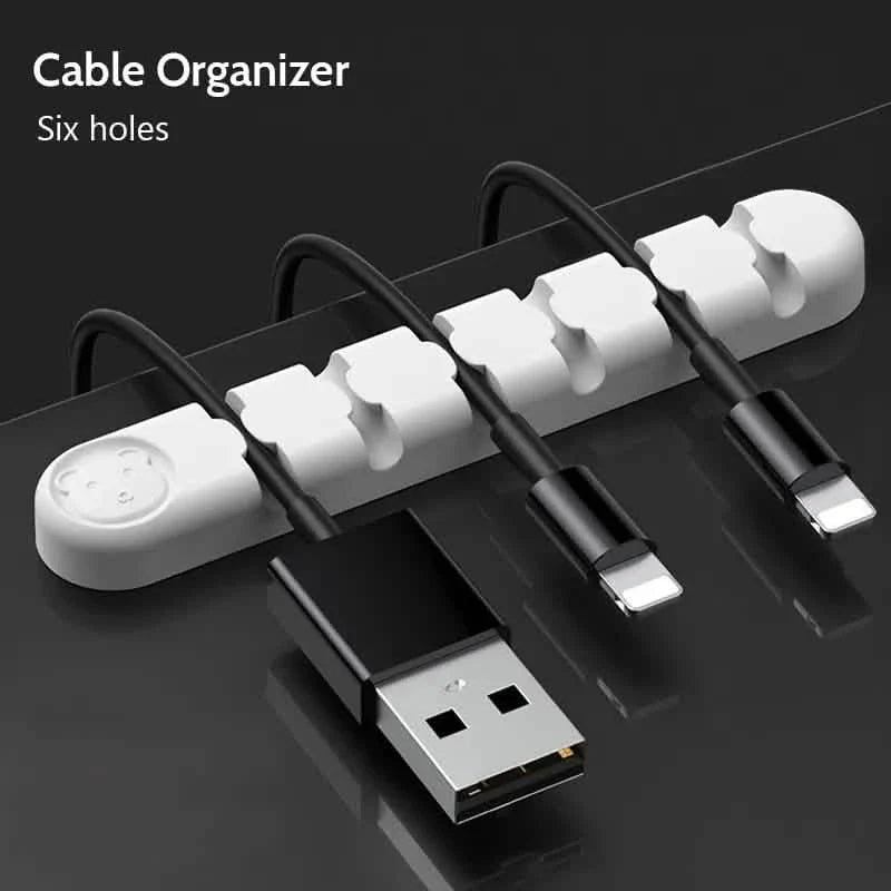 Organisateur de câbles en silicone Ours