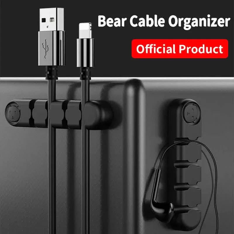 Organisateur de câbles en silicone Ours