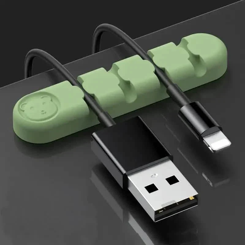 Organisateur de câbles en silicone Ours