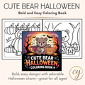 Livre de coloriage d'Halloween « Ours mignon » – Téléchargement instantané