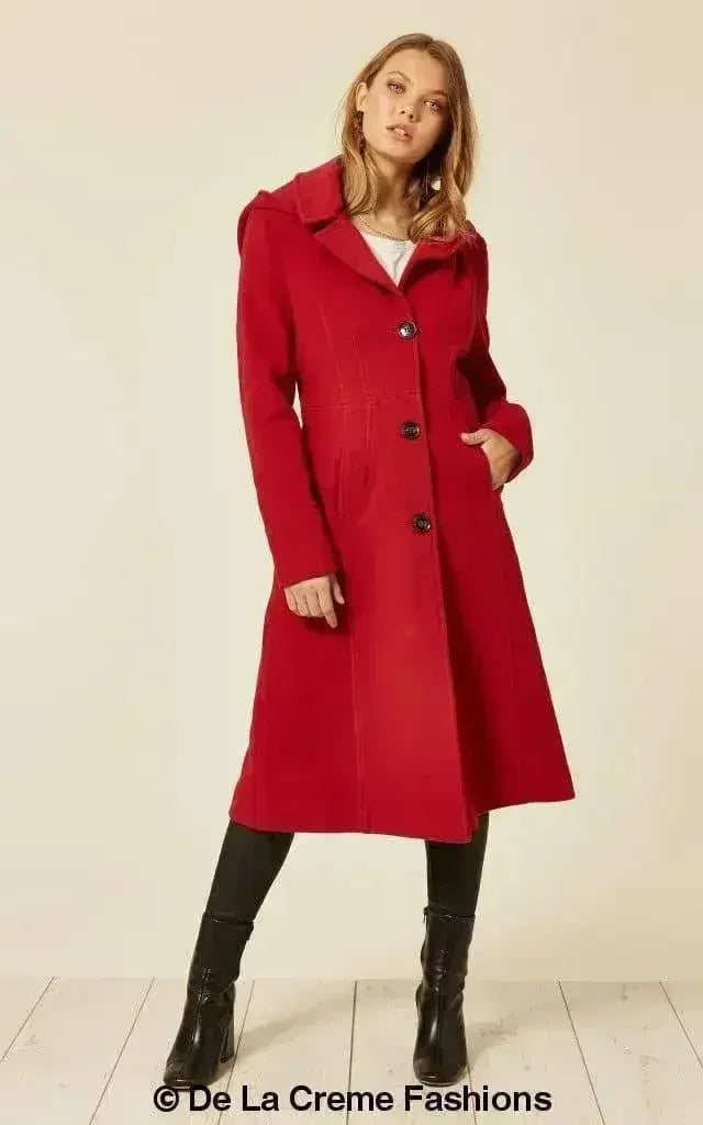 Manteau mi-long à capuche en mélange de laine (1704)
