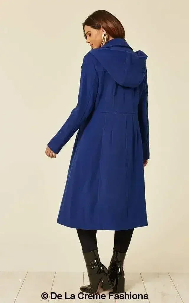 Manteau mi-long à capuche en mélange de laine (1704)