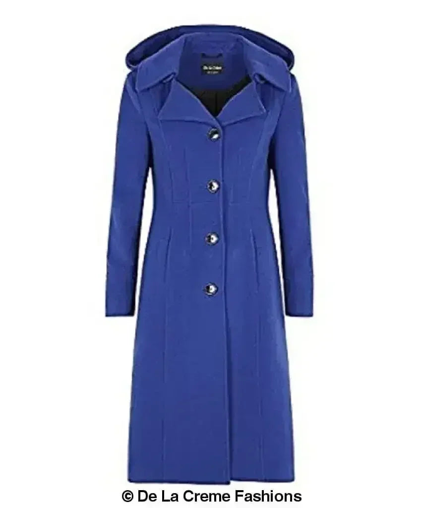 Manteau mi-long à capuche en mélange de laine (1704)