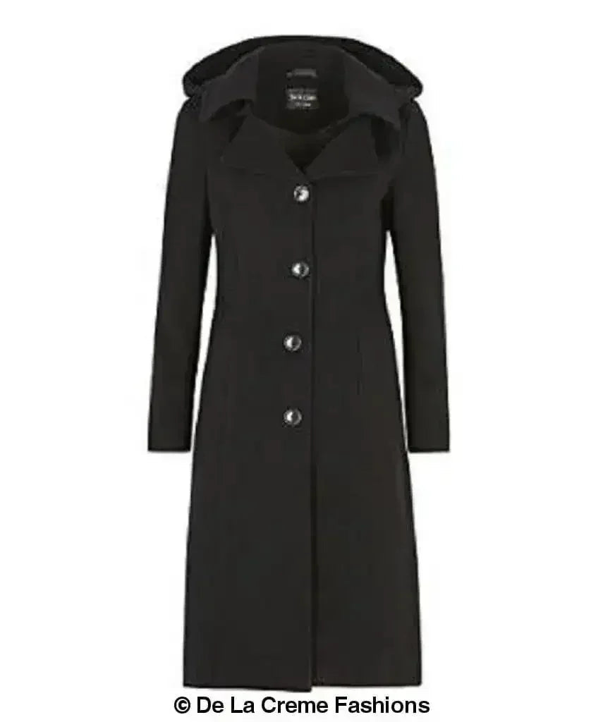 Manteau mi-long à capuche en mélange de laine (1704)