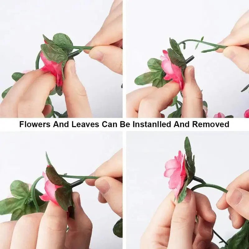 Guirlande de roses artificielles de 250 cm magnifiquement conçue pour Noël, mariage, décoration de maison, de chambre, de printemps, d'automne, d'arche de jardin, fausse plante de vigne