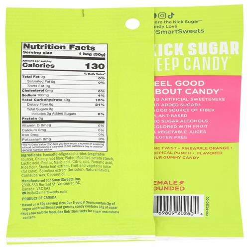 Smartsweets Bonbons Aigres Tropicaux 1.8 oz