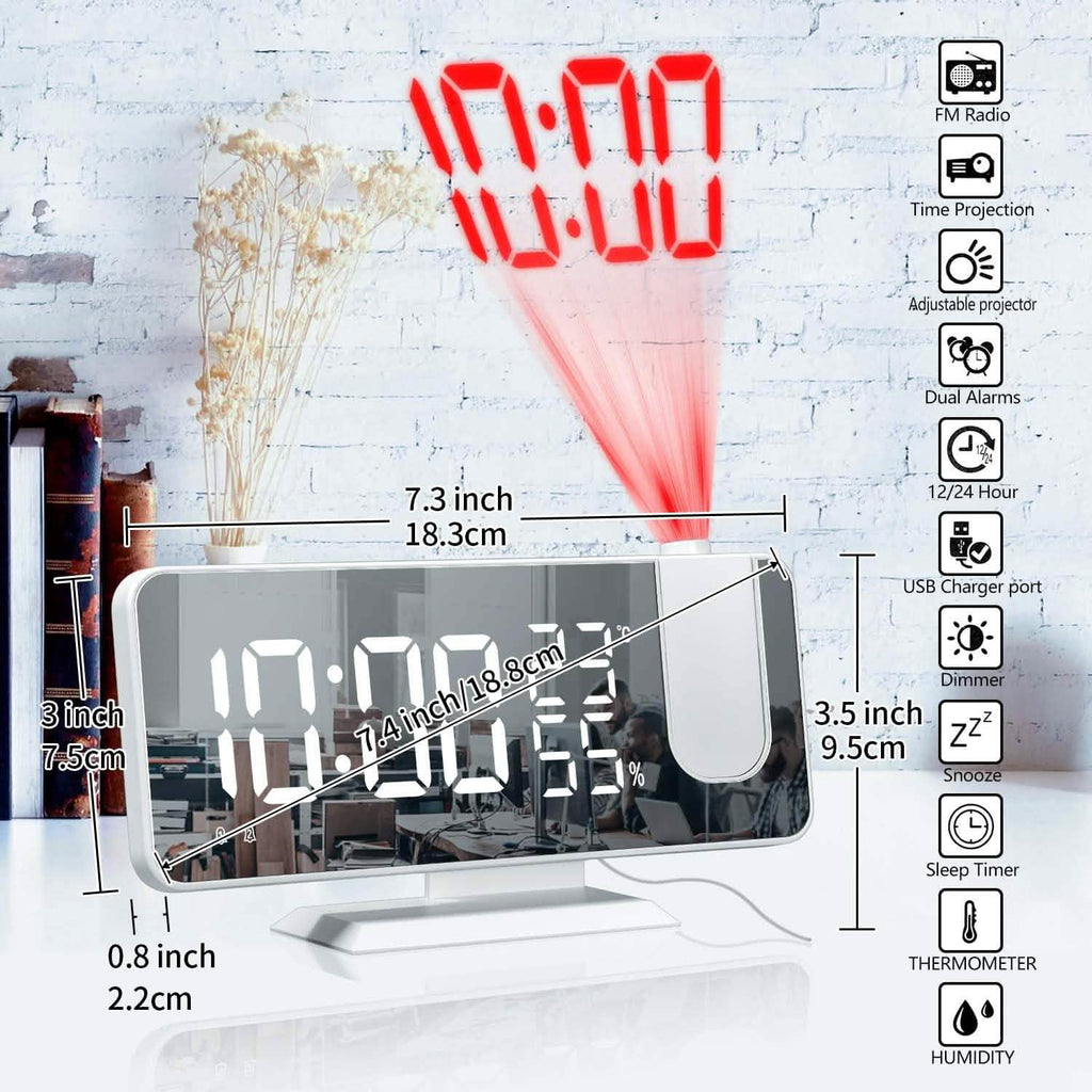 Réveil numérique à projection pour chambre à coucher