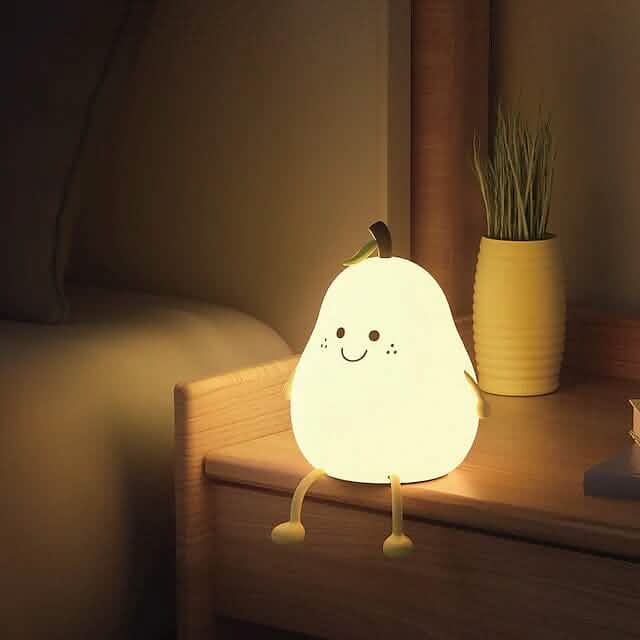 Veilleuse LED en forme de poire pour chevet de chambre à coucher