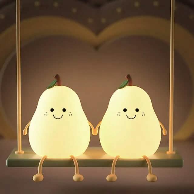 Veilleuse LED en forme de poire pour chevet de chambre à coucher