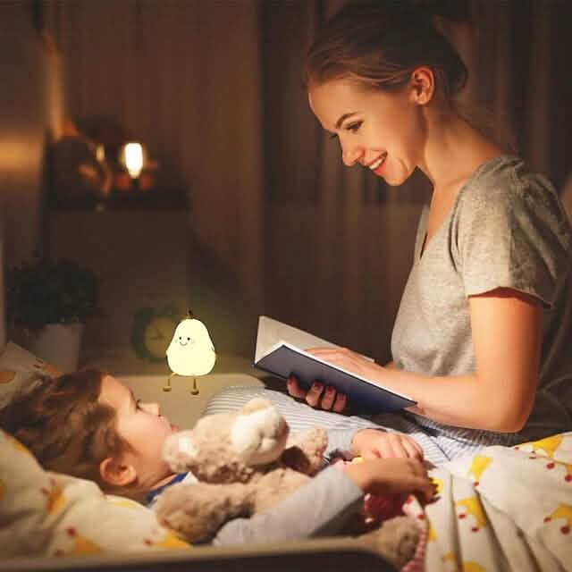 Veilleuse LED en forme de poire pour chevet de chambre à coucher