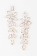 Boucles d'oreilles pendantes pétales de fleurs ornées de bijoux