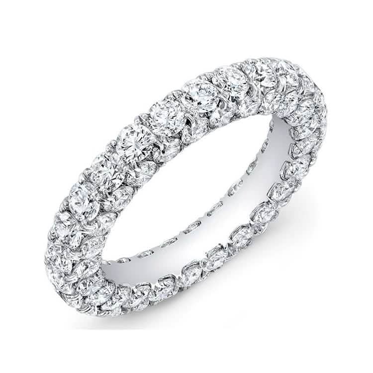 Bague éternité à 3 rangs en oxyde de zirconium