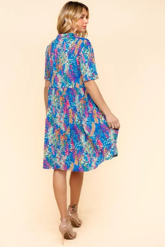 Robe Babydoll à Col Johnny avec Poches Latérales – Robe Babydoll, Robe à Col Johnny, Robe à Poches, Robe Boutonnée, Robe Coupe Ample