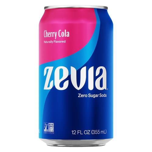 Boisson gazeuse Zevia zéro sucre, cerise-cola, canettes de 355 ml (paquet de 12)