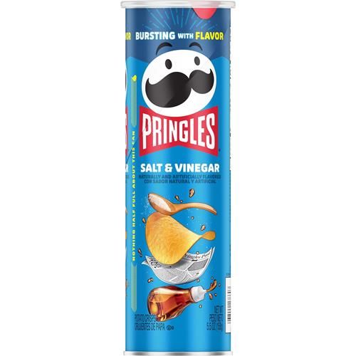 Pringles Chips de pommes de terre croustillantes, collations du midi, collations à emporter, sel et vinaigre, boîte de 156 g (1 boîte)