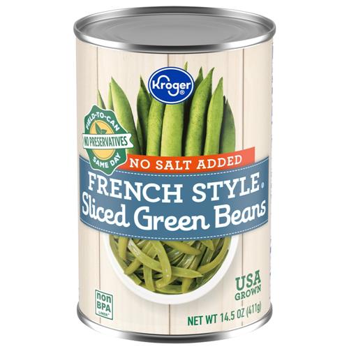 Kroger Haricots Verts Tranchés à la Française Sans Sel Ajouté 411 g