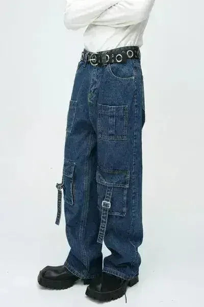 Jean cargo homme taille mi-haute