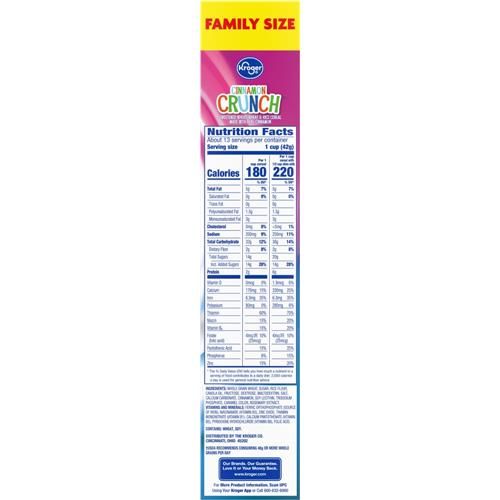 Céréales Kroger Cinnamon Crunch Format familial 547 g