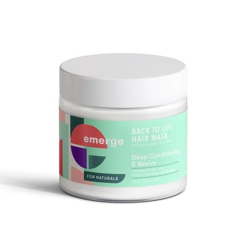 Masque capillaire traitant Emerge - Après-shampoing intense pour cheveux crépus et bouclés au lait d'amande, sans sulfates ni parabènes, 443 ml