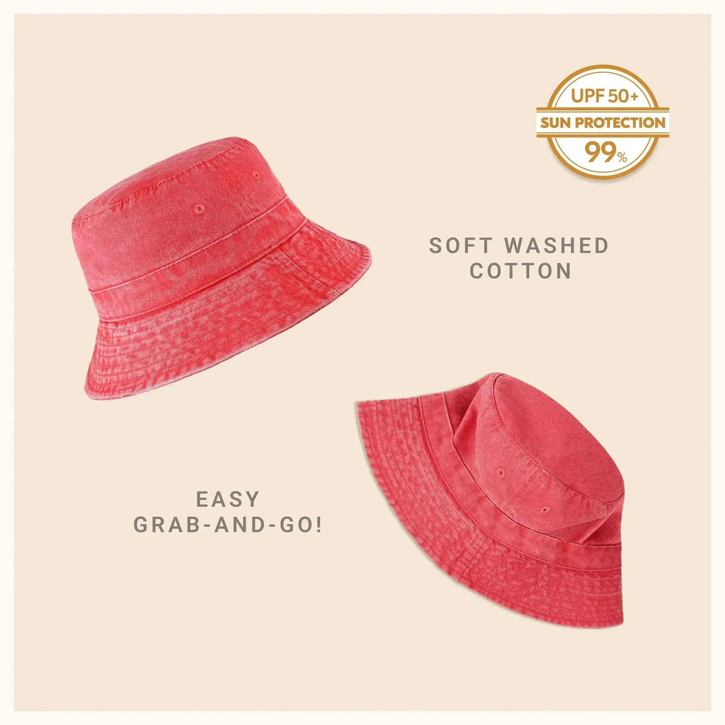 Bob en toile - Coton lavé, bord malléable - Protection solaire UPF