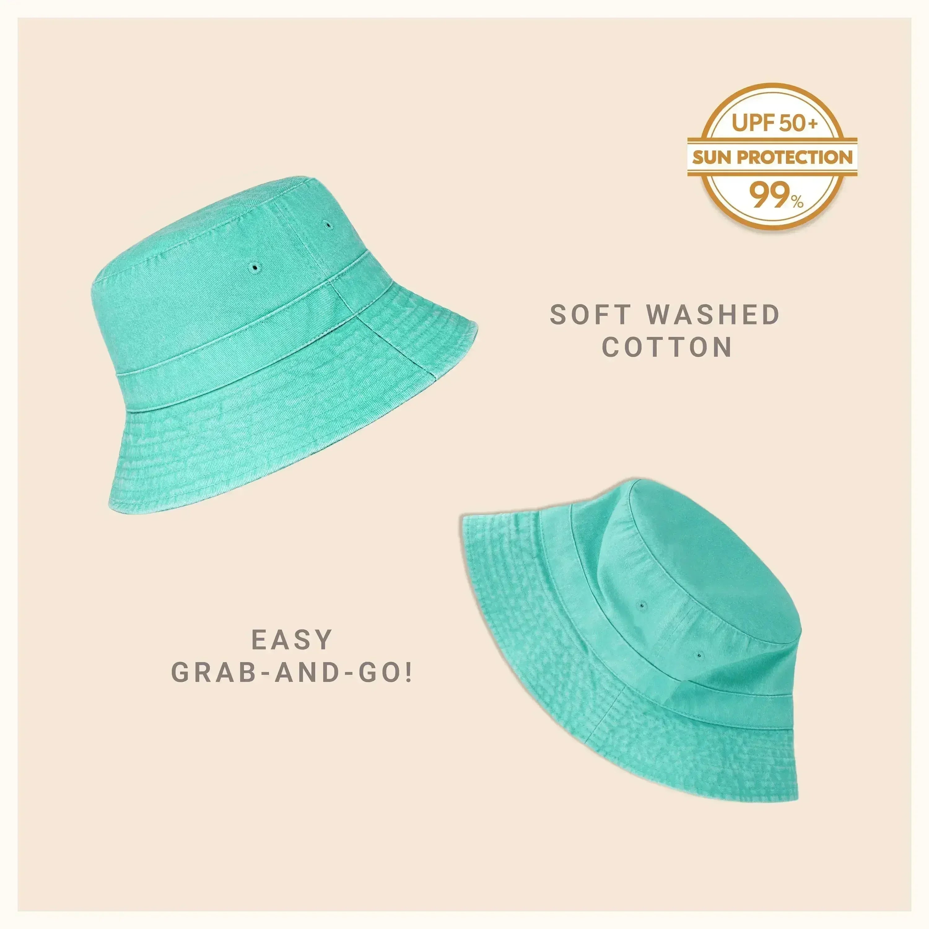 Bob en toile - Coton lavé, bord malléable - Protection solaire UPF