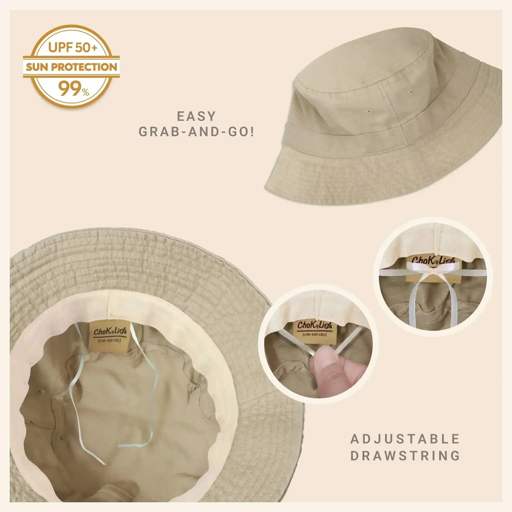 Bob en toile - Coton lavé, bord malléable - Protection solaire UPF