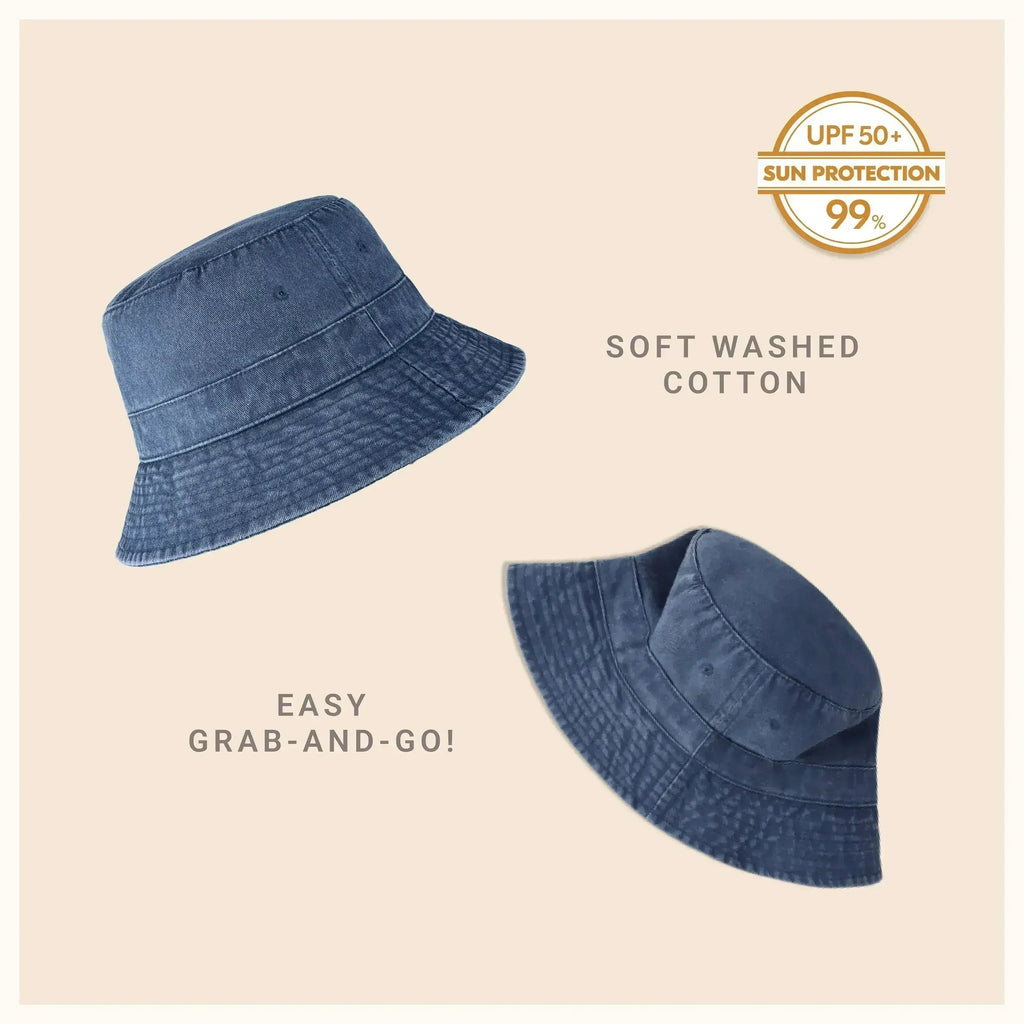 Bob en toile - Coton lavé, bord malléable - Protection solaire UPF